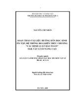 Soạn thảo tài liệu hướng dẫn học sinh ôn tập, hệ thống hoá kiến thức chương Các định luật bảo toàn SGK Vật lí 10 nâng cao