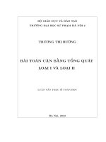 Bài toán cân bằng tổng quát loại I và loại II