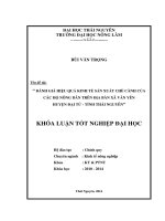 Đánh giá hiệu quả kinh tế sản xuất chè cành của các hộ nông dân trên địa bàn xã Văn Yên huyện Đại Từ - Tỉnh Thái Nguyên.