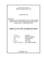 Sự tham gia của người dân và các tổ chức xã hội trong xây dựng nông thôn mới ở xã Bản Ngoại, Huyện Đại Từ, Tỉnh Thái Nguyên.