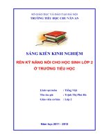 Sáng kiến kinh nghiệm - Rèn kĩ năng nói trong giờ dạy Tiếng Việt cho học sinh lớp 2