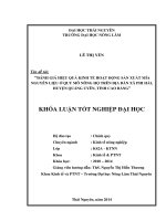 Đánh giá hiệu quả kinh tế hoạt động sản xuất mía nguyên liệu ở quy mô nông hộ trên địa bàn xã Phi Hải, huyện Quảng Uyên, tỉnh Cao Bằng.