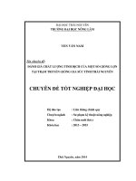 Đánh giá chất lượng tinh dịch của một số giống lợn tại Trạm truyền giống gia súc tỉnh Thái Nguyên.