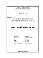 Đánh giá hiệu quả sử dụng đất nông nghiệp tại xã Phương Viên - huyện Chợ Đồn - Tỉnh Bắc Kạn.