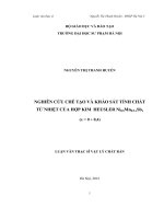 Nghiên cứu chế tạo và khảo sát tính chất từ nhiệt của hợp kim Heusler Ni0,5Mn0,5-Sbx x=0  0,4