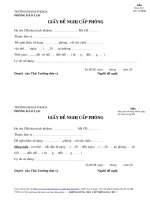 Giấy đề nghị cấp phòng cho cán bộ (Trường ĐH Bách khoa_ĐH Quốc gia TP.HCM)