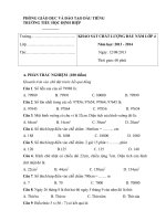 Đề thi khảo sát chất lượng đầu năm lớp 4 môn Toán năm 2013 - 2014 trường Tiểu học Định Hiệp, Bình Dương