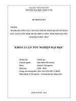 Đánh giá công tác cấp giấy chứng nhận quyền sử dụng đất tại xã Yên Ninh, huyện Phú Lương, tỉnh Thái Nguyên giai đoạn 2010 - 2013.