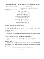 Đề thi thử THPT Quốc gia môn Ngữ Văn năm 2015 trường THPT Tây Ninh, Tây Ninh (Đề số 02)