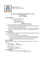 Đề thi tuyển sinh vào lớp 6 môn Văn trường Lương Thế Vinh, Hà Nội năm 2014-2015