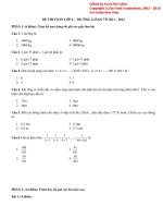 Đề thi vào lớp 6 môn Toán trường THCS Giảng Võ, Hà Nội năm 2012