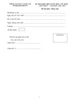 Đề thi HSG cấp huyện môn tiếng Anh lớp 9