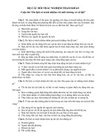 Bộ câu hỏi trắc nghiệm tham khảo cuộc thi Du lịch có trách nhiệm với môi trường và xã hội