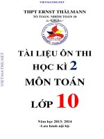 tài liệu ôn thi học kì 2 môn toán lớp 10