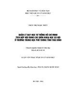 Quản lý dạy học tư tưởng Hồ Chí Minh tích hợp nội dung các môn khoa học xã hội ở trường THPT tỉnh Thái Bình
