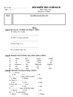 Đề thi học kì II lớp 3 trường THCS Long Mai 1 năm 2013 - 2014