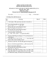 Đề giao lưu Toán tuổi thơ lớp 5 trường Tiểu học Hương Xuân, Hà Tĩnh năm học 2014-2015 (Lần 1)