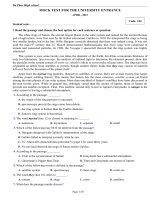 Bộ đề thi thử THPT Quốc gia 2015 môn Tiếng Anh trường THPT Đa Phúc, Hà Nội (lần 2)