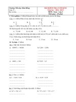 Đề kiểm tra cuối kì 2 môn Toán lớp 5 năm học 2014-2015 trường Tiểu học Kim Đồng