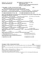 Đề và đáp án kiểm tra học kì môn sinh học lớp 9 sưu tầm (10)