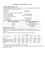 Đề kiểm tra 1 tiết địa 9 về vùng kinh tế (kèm đáp án)