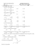 Đề kiểm tra học kỳ 2 toán   THCS đinh bộ lĩnh (kèm đáp án)