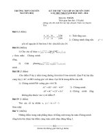 Đề thi thử vào lớp 10 môn Toán (chuyên Toán - Tin) lần 1 năm học 2015-2016 trường THPT Chuyên Nguyễn Huệ
