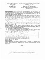 Đề thi tuyển sinh lớp 10 THPT Chuyên tỉnh Kiên Giang năm 2012 - 2013 môn Vật lý - Có đáp án