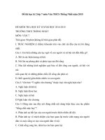 Đề thi học kì 2 lớp 7 môn Văn THCS thống nhất năm 2015