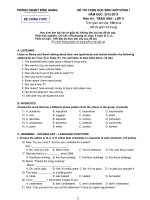 Đề thi học sinh giỏi lớp 9 THCS huyện Bình Giang năm 2012-2013 môn Anh