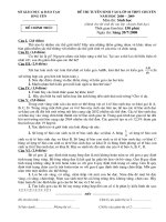 Đề thi môn sinh học lớp 9 vào 10 chuyên sinh Hưng Yên 2008