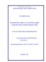 Giải pháp phát triển các cụm công nghiệp tại huyện Thuận Thành, tỉnh Bắc Ninh