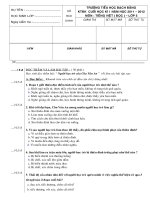 ĐỀ KIÊM TRA CUỐI HK I + ĐÁP ÁN MÔN TIẾNG VIỆT