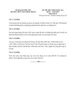 Đề thi thử THPT Quốc gia môn Lịch sử lần 1 năm 2015 trường THPT Trần Bình Trọng, Phú Yên