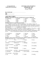 ĐỀ THI CHỌN HỌC SINH GIỎI  MÔN TIẾNG ANH KHỐI 10 (2)