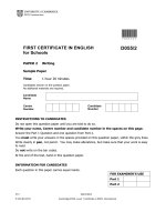 Bài thi FCE for Schools 2010 (Writing)