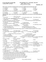 ĐỀ thi HKII tiếng Anh lớp 11, Bình Định