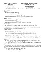 Đề thi tuyển sinh lớp 10 THPT tỉnh Đồng Tháp - Môn Toán (năm học 2012 - 2013)