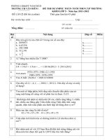 Đề thi Olympic Toán tuổi thơ cấp trường