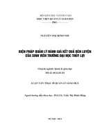 Biện pháp quản lý đánh giá kết quả rèn luyện của sinh viên ở trường đại học Thủy Lợi
