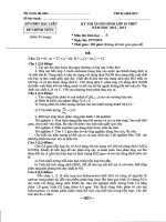 Đề thi tuyển sinh lớp 10 THPT tỉnh Bạc Liêu năm học 2012 - 2013 môn Hóa học (Chuyên) - Ngày thi thứ hai