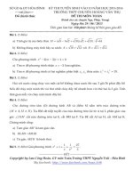 Đề thi tuyển sinh lớp 10 THPT chuyên Hoàng Văn Thụ, tỉnh Hòa Bình năm 2013 - 2014 môn toán lần 2