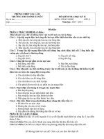 Đề kiểm tra học kì 2 môn Công nghệ lớp 9 năm 2014-2015 trường THCS Đình Xuyên, Hà Nội