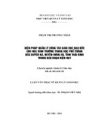 Biện pháp quản lý công tác giáo dục đạo đức cho học sinh trường THPT Bắc Duyên Hà, huyện Hưng Hà, tỉnh Thái Bình trong giai đoạn hiện nay