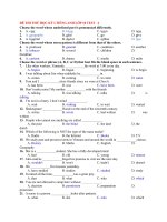 ĐỀ THI THỬ HỌC KỲ I TIẾNG ANH LỚP 10 TEST   4