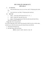 Đề Kiểm tra cuối kỳ I Hóa học lớp 9