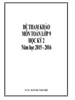 đề tham khảo môn toán lớp 9 học kì 2