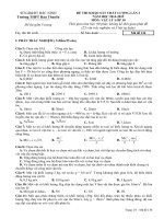 Đề thi khảo sát chất lượng môn Vật lý lớp 10 lần 2 năm học 2014-2015 trường THPT Hàn Thuyên, Bắc Ninh