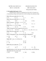 Đề kiểm tra học kì II lớp 6 môn Toán - Trường THCS Trần Cao, Hưng Yên (Đề 11)