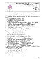 Đề kiểm tra 1 tiết môn sinh 10